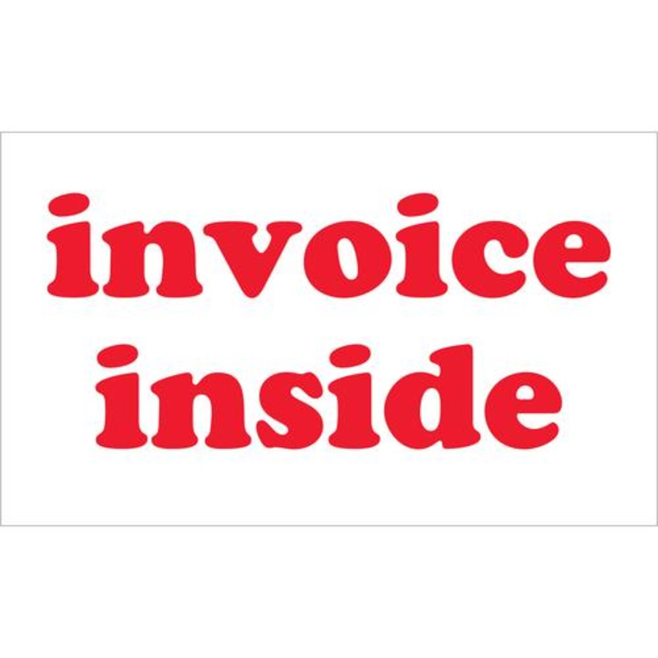 Tape Logic Labels, "Invoice Inside", 3" x 5", Red/White, 500/Roll